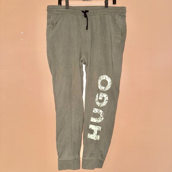 Hugo Boss Devoc Big Logo Cotton Jogger Pants Sweatpants Olive Green - Size XXL - Picture 4 of 7